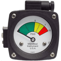 Mid-West Diaphragm Type Differential Pressure Gauge and Switch, Model 522 3-Color Dial